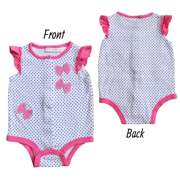 3-Piece First Impressions Baby Girl Floral Pink Red Bodysuit Set Size 3-6 Months - Picture 4 of 7